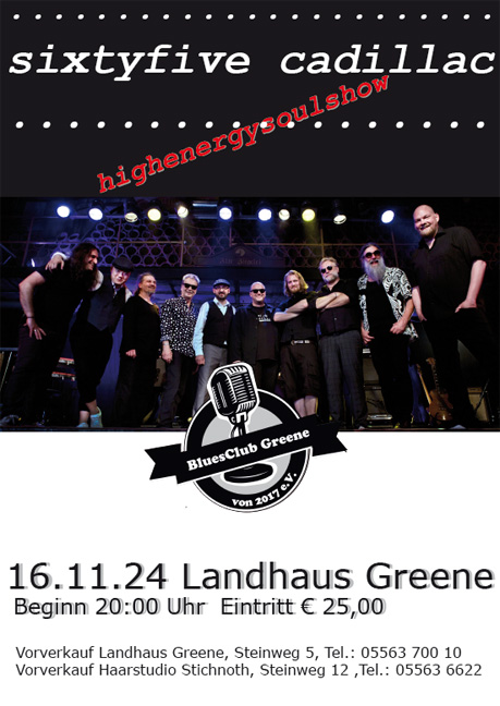 GOOGLE MAPS: Sixtyfive Cadillac live @ BluesClub Greene 2024 Einbeck: BluesClub Greene 2024